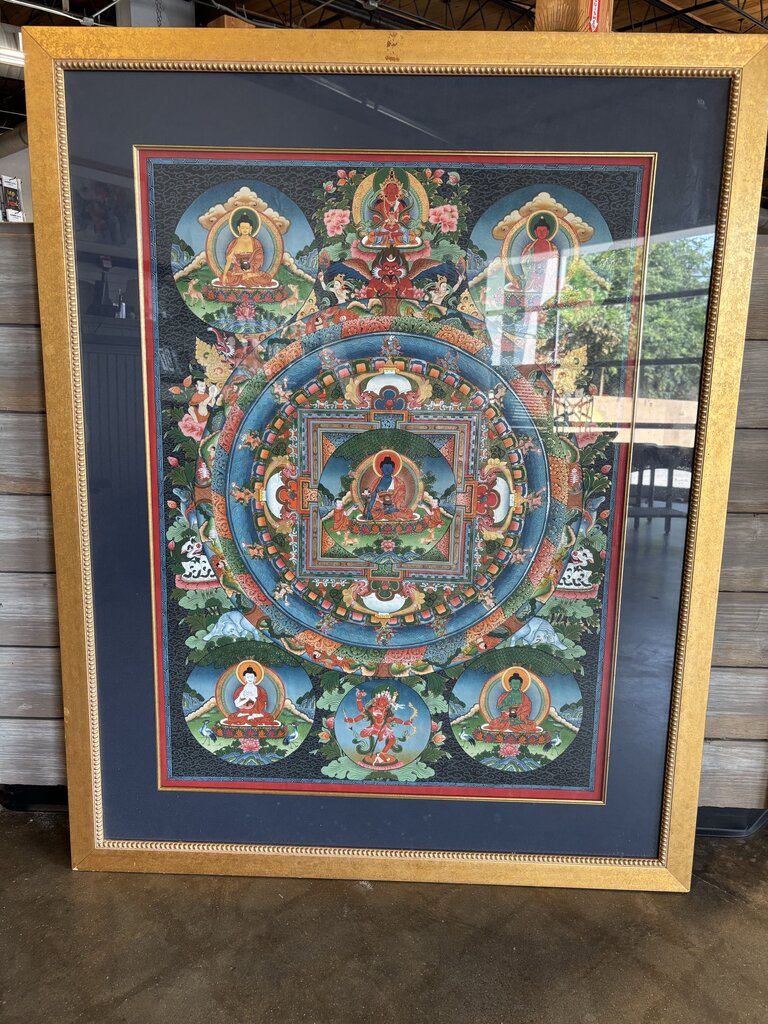 Gold Framed Tibetan Mandala 38" x 48"
