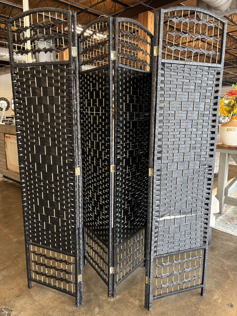 6 Panel Wave Fiber Screen Black