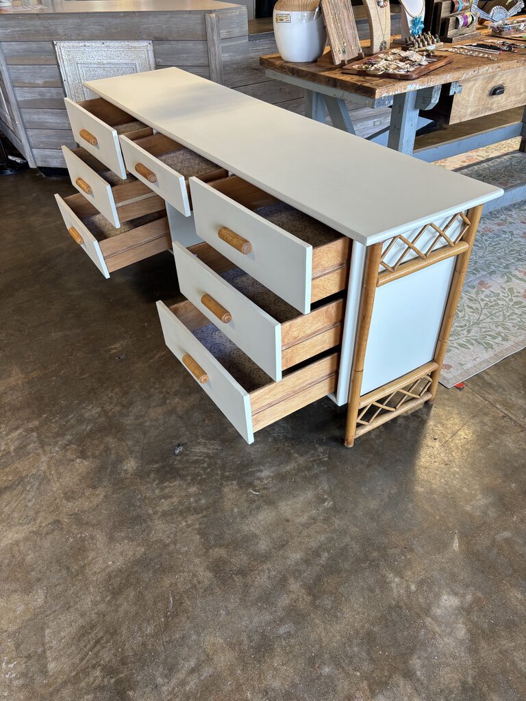 Painted Vanity/Desk with Bench 76 X 18.5 X 31