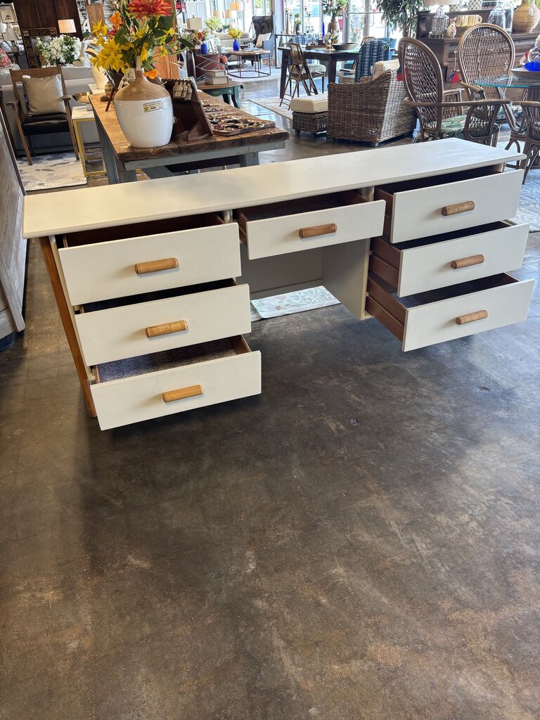 Painted Vanity/Desk with Bench 76 X 18.5 X 31