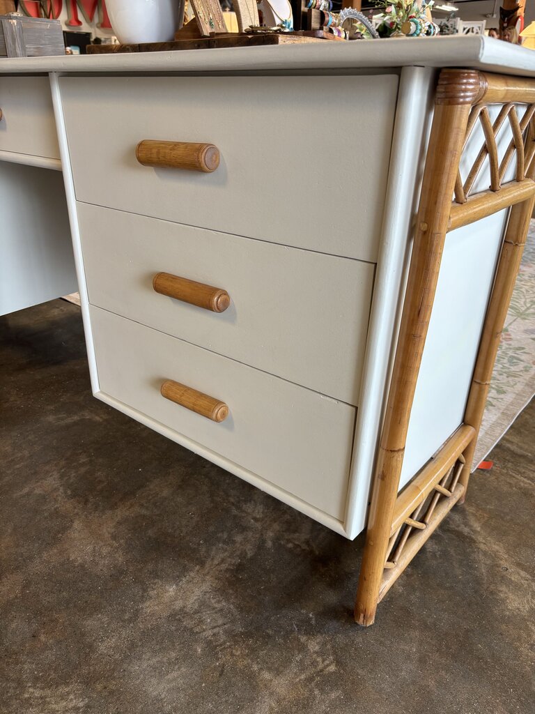 Painted Vanity/Desk with Bench 76 X 18.5 X 31