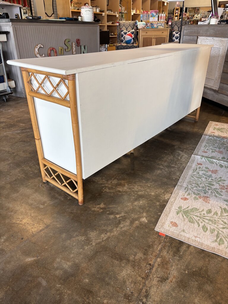 Painted Vanity/Desk with Bench 76 X 18.5 X 31