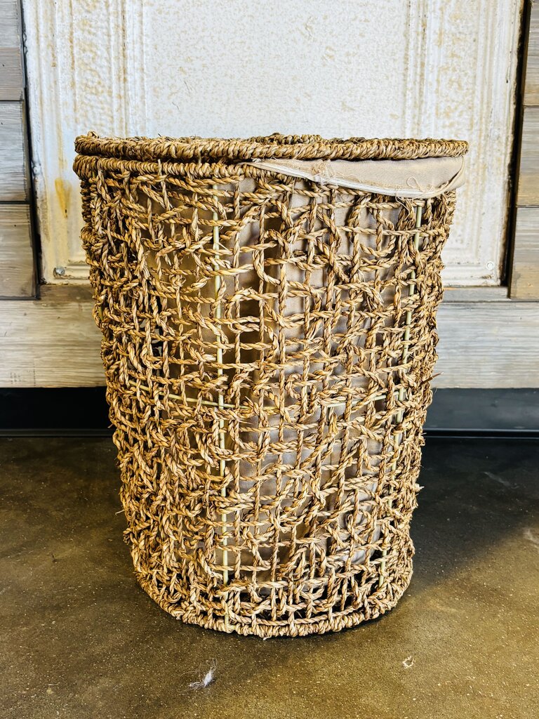 Woven Rattan Lined Hamper