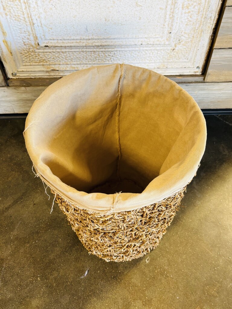Woven Rattan Lined Hamper