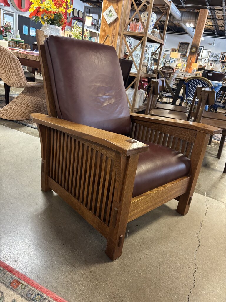 Mission Style Lounge Chair with Ottoman