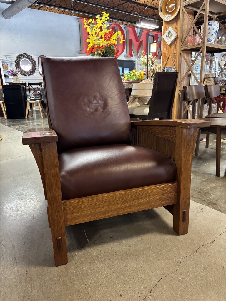 Mission Style Lounge Chair with Ottoman