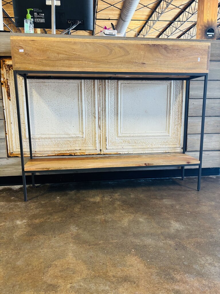 Industrial Wood/Metal Console 42.25 X 9.5 X 34.25