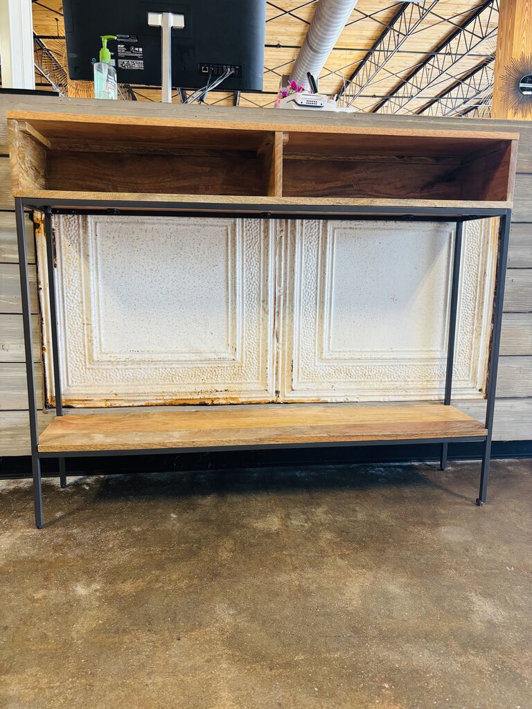 Industrial Wood/Metal Console 42.25 X 9.5 X 34.25
