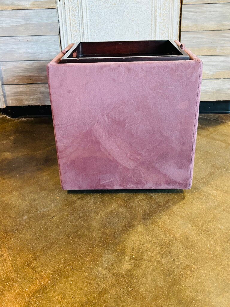 Rolling Storage Ottoman with Tray 18 X 18 X 19.5