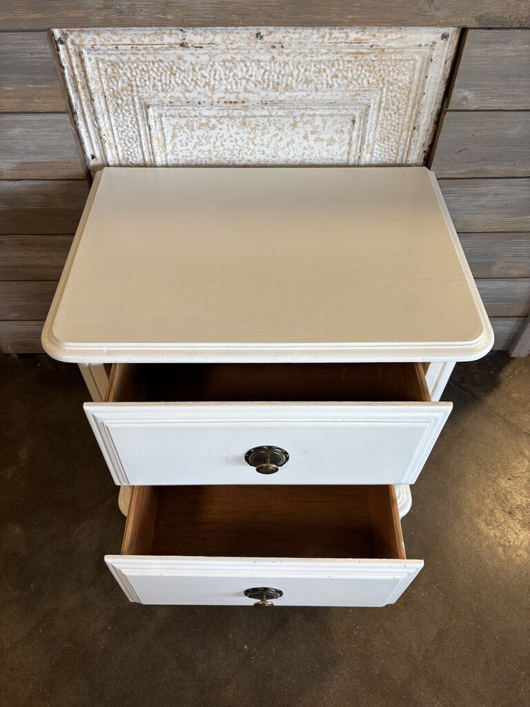 Painted Two Drawer Nightstand 24 x 17 x 24