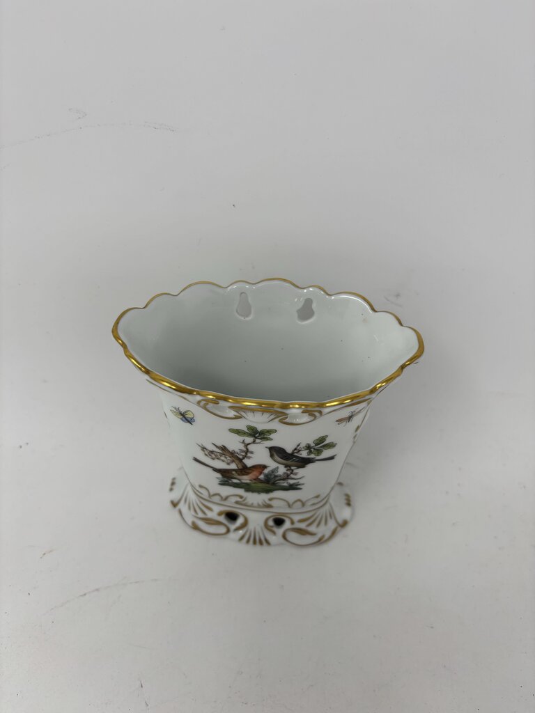 Herend Rothschild Porcelain Bird Vase