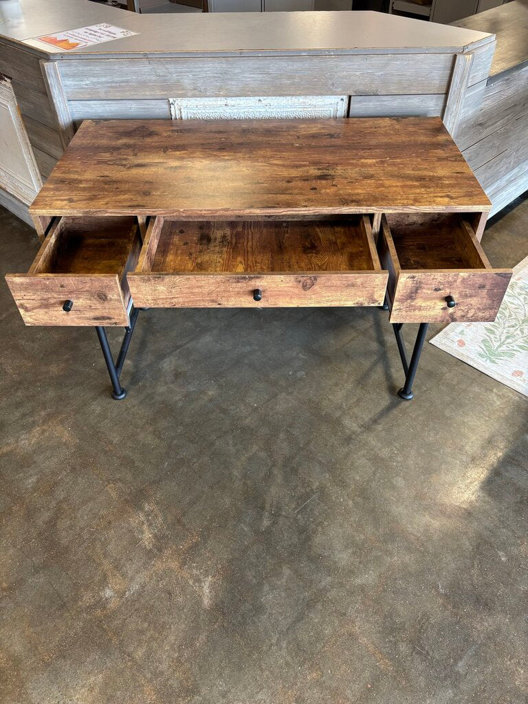 Wood/Metal 3 Drawer Desk 47.25 X 23.75 X 31