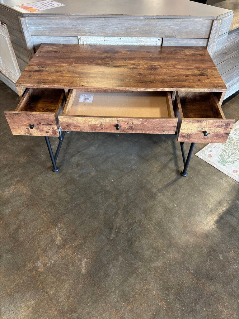 Wood/Metal 3 Drawer Desk 47.25 X 23.75 X 31