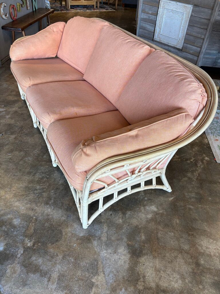 Vintage Rattan Style 3 Seat Sofa Indoor Cushions