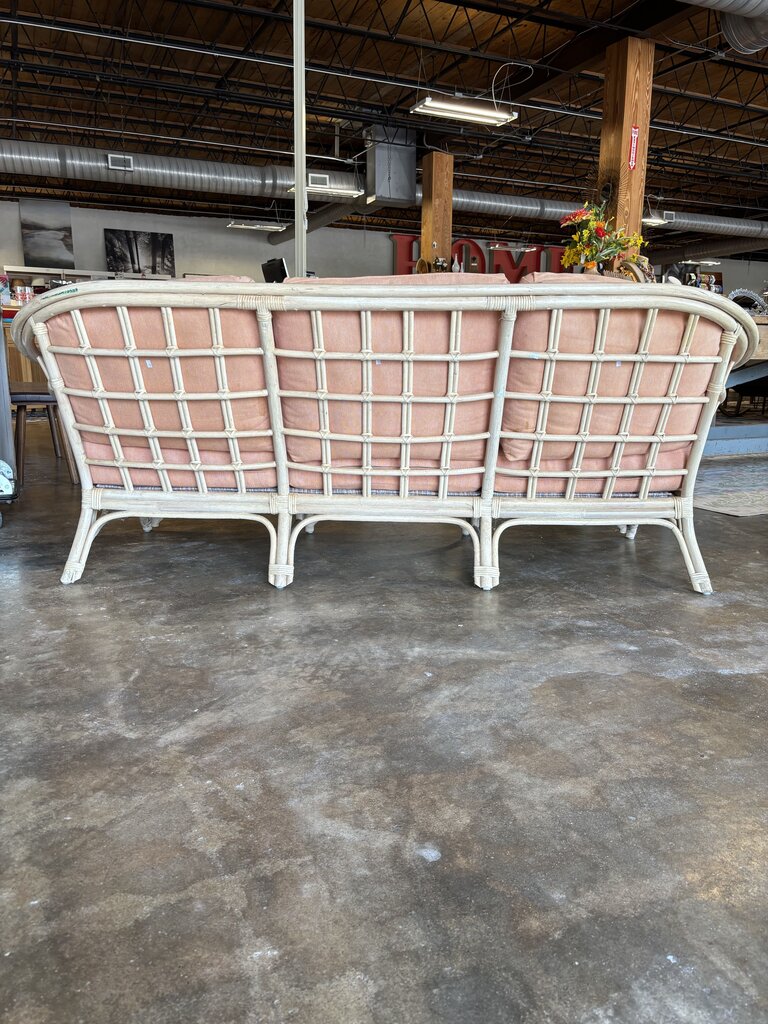Vintage Rattan Style 3 Seat Sofa Indoor Cushions