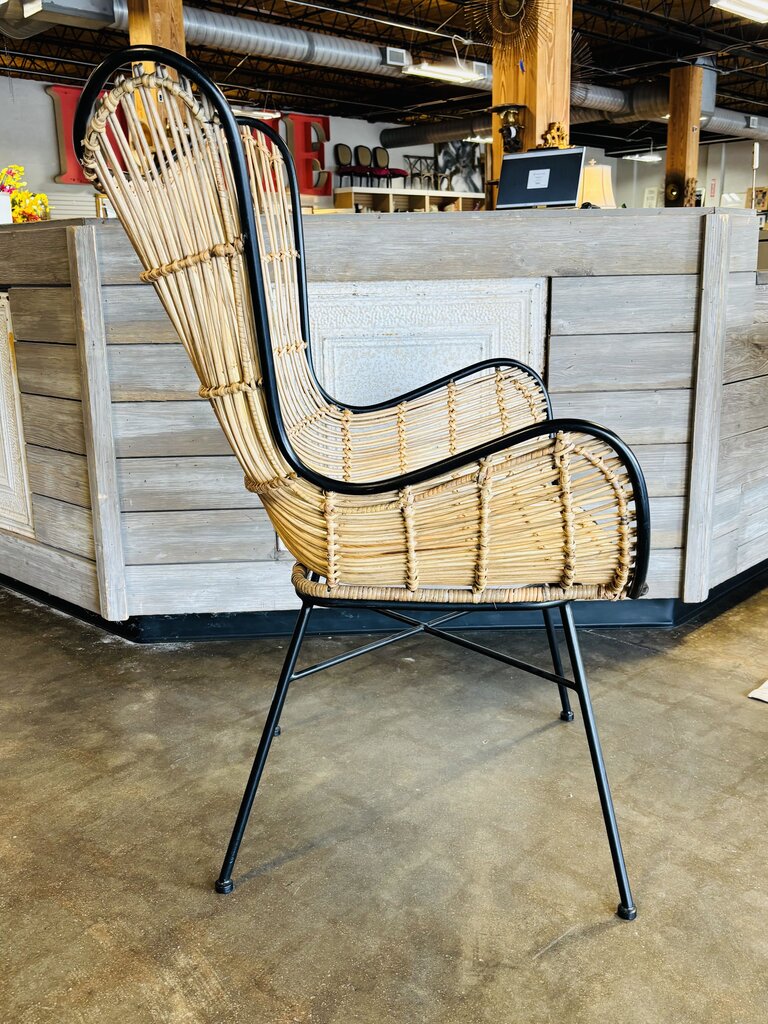 Woven Wicker/Metal Chair