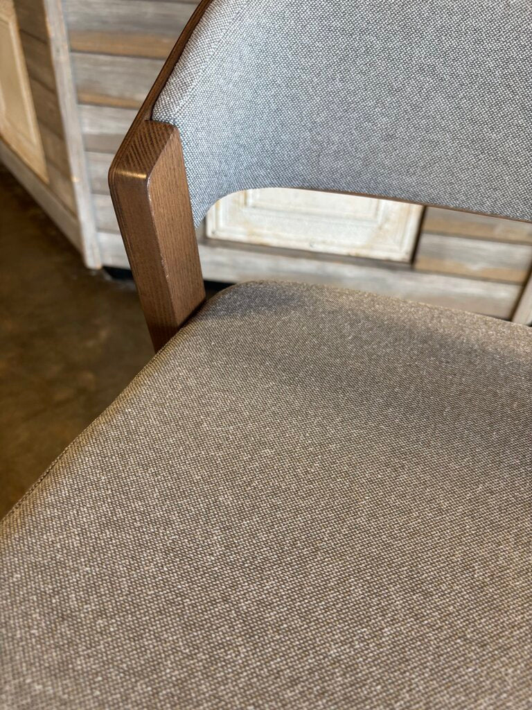 Wood Upholstered Seat Barstools Pair