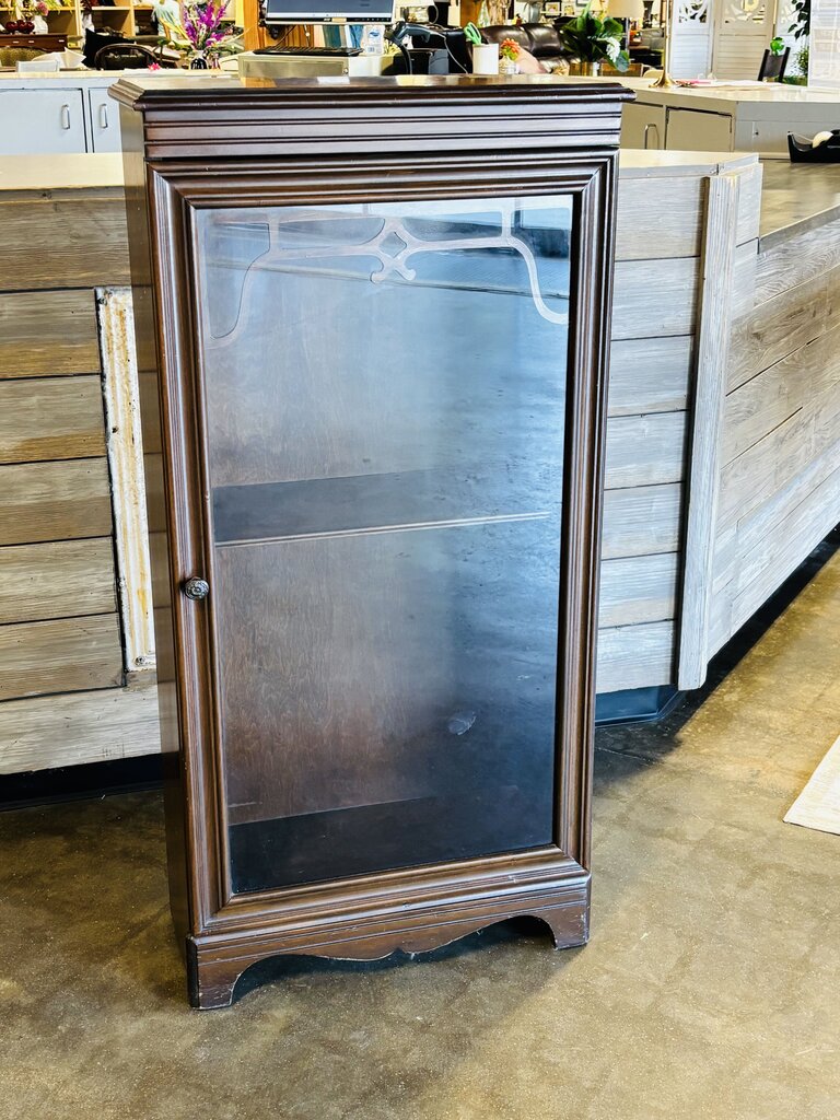Glass Door Bookcase/Cabinet 22 X 10 X 44.25