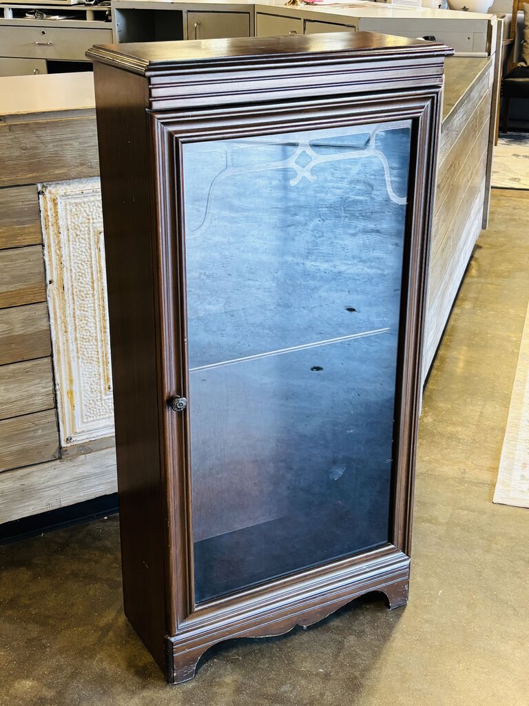 Glass Door Bookcase/Cabinet 22 X 10 X 44.25