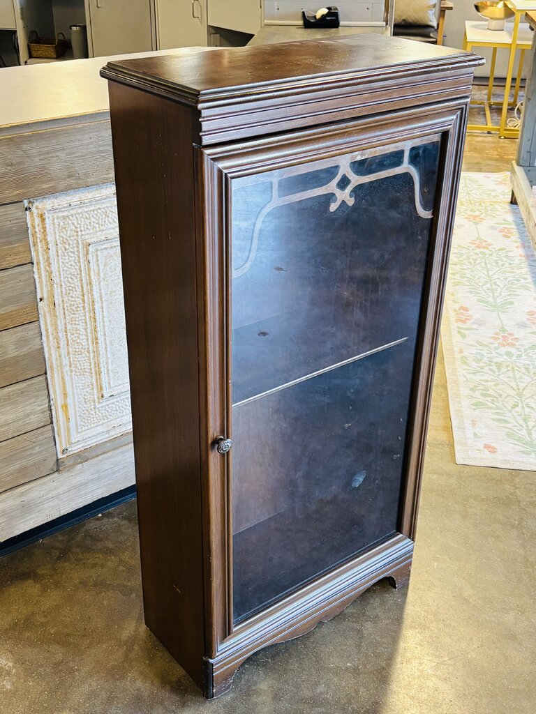 Glass Door Bookcase/Cabinet 22 X 10 X 44.25