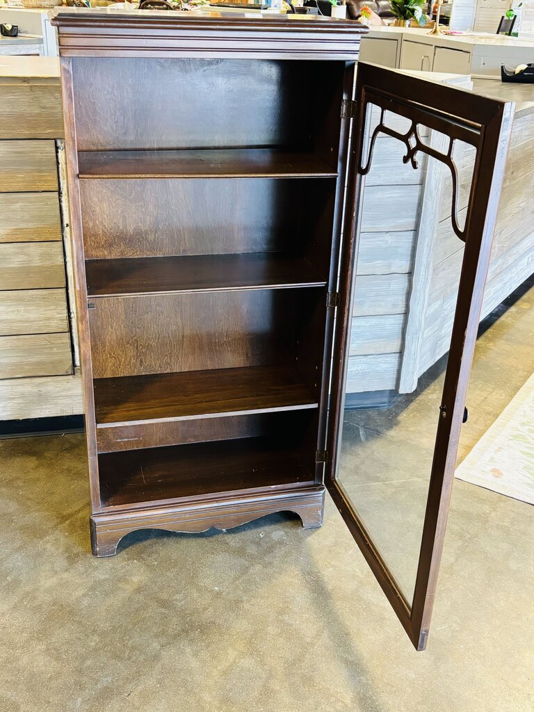 Glass Door Bookcase/Cabinet 22 X 10 X 44.25