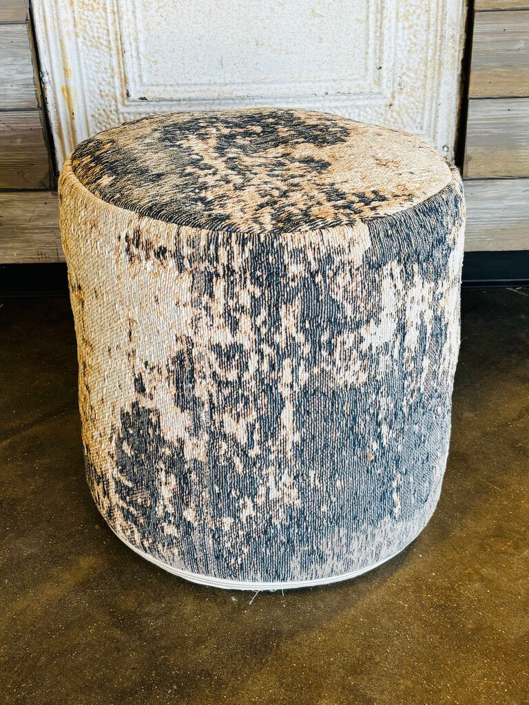 Distressed Jacquard Pattern Pouf