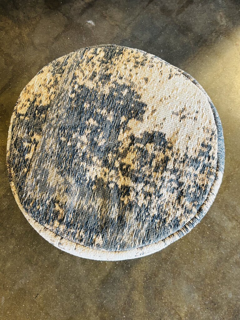Distressed Jacquard Pattern Pouf