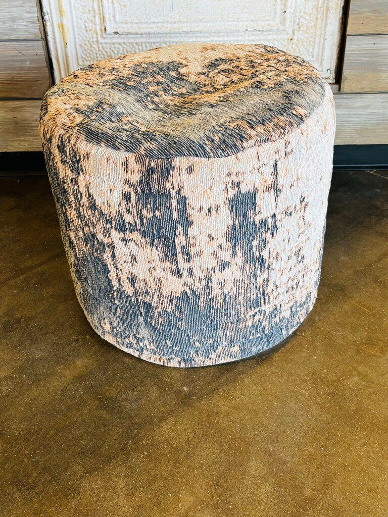 Distressed Jacquard Pattern Pouf