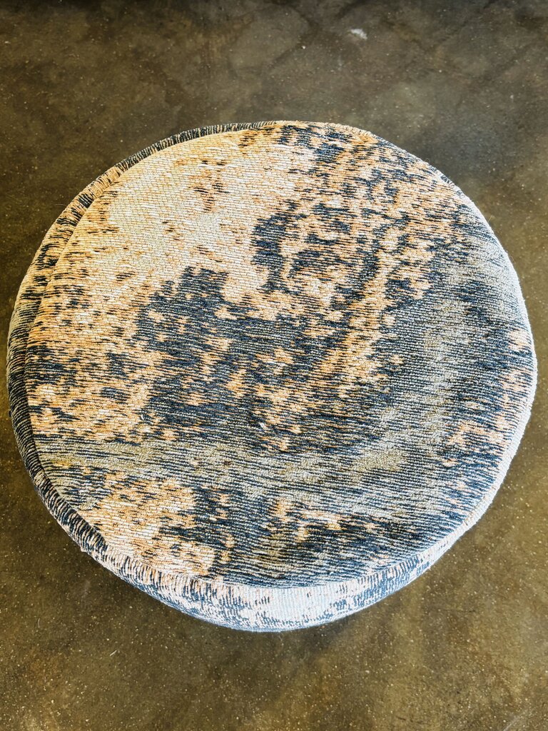 Distressed Jacquard Pattern Pouf