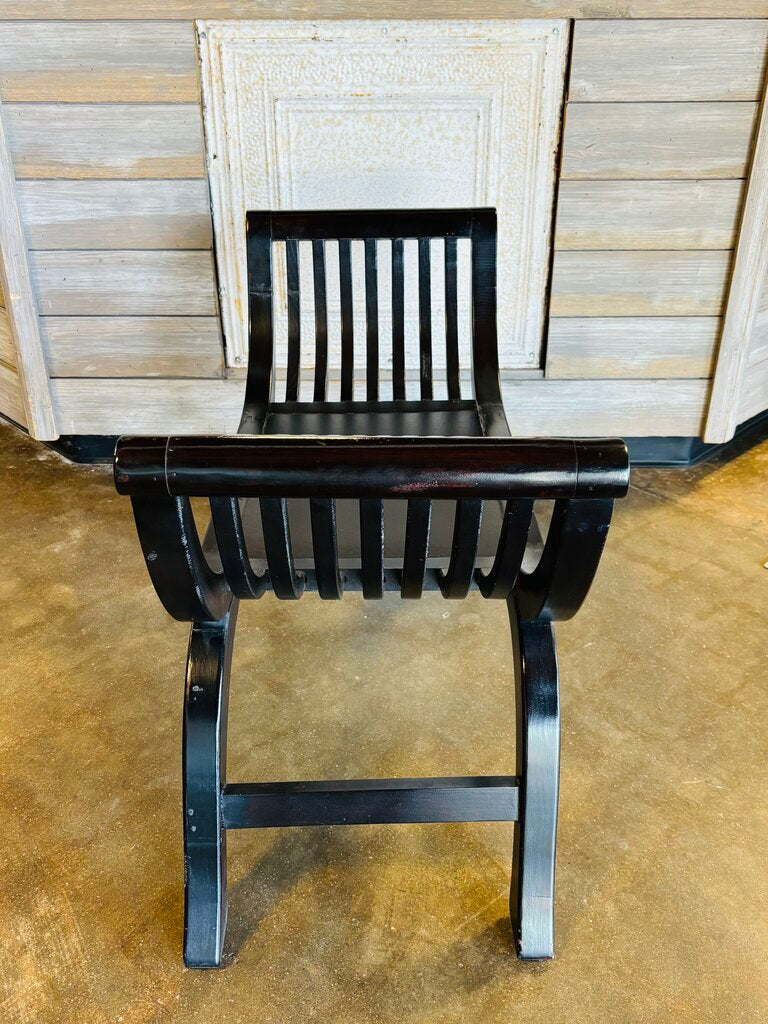 Black Curved Painted Bench