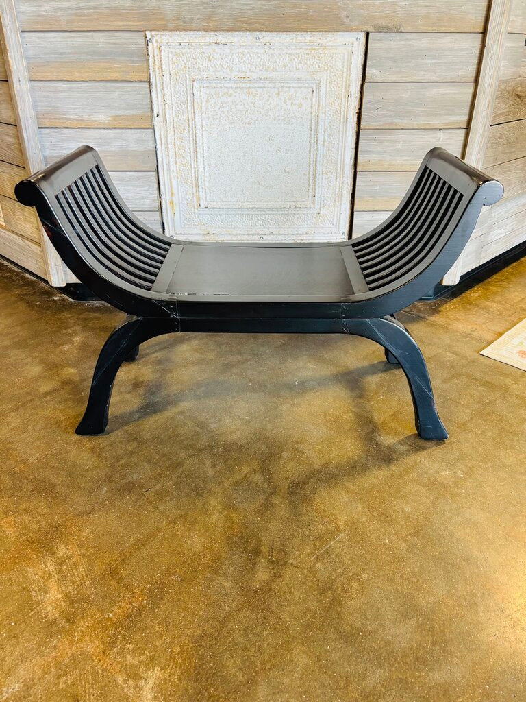 Black Curved Painted Bench