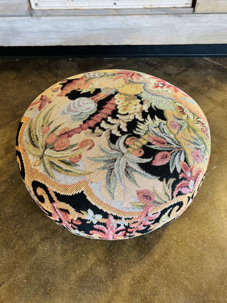 Floral Tapestry Foot Ottoman