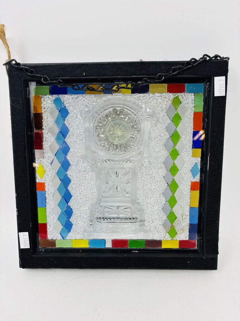 Framed Glass Column Stained Glass 9.5 X 9.5