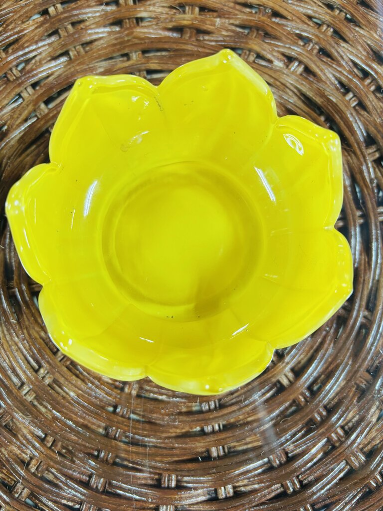 Glass Flower Plate and Petal Candle Holder