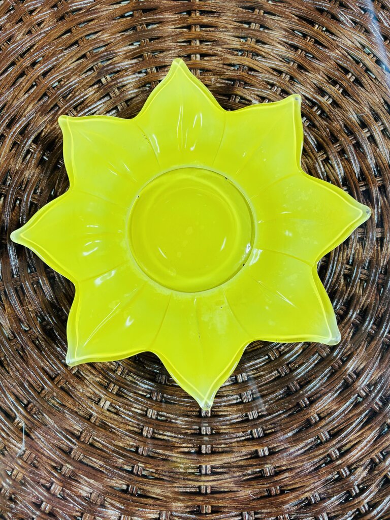 Glass Flower Plate and Petal Candle Holder