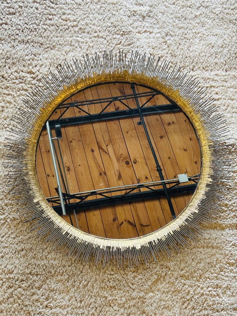 Sunburst Mirror w/Radiating Wire Rays 23"R