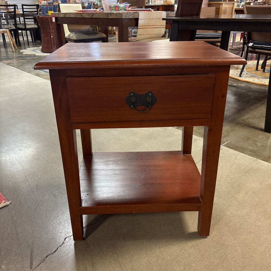 Wood One Drawer Nightstand 23.75 X 17.75 X 28