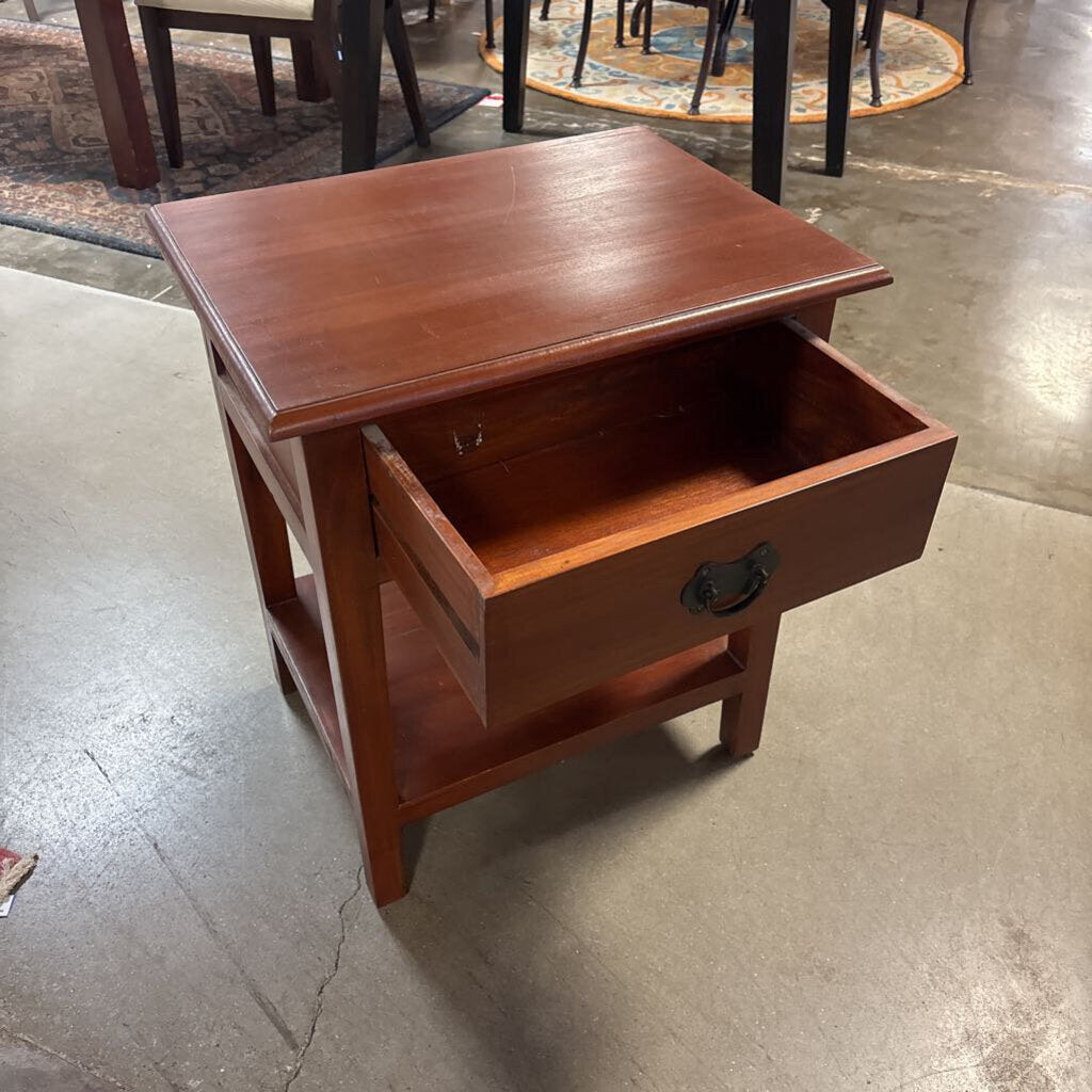 Wood One Drawer Nightstand 23.75 X 17.75 X 28