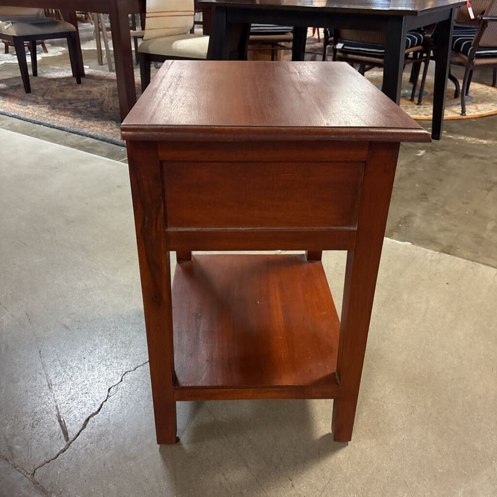 Wood One Drawer Nightstand 23.75 X 17.75 X 28