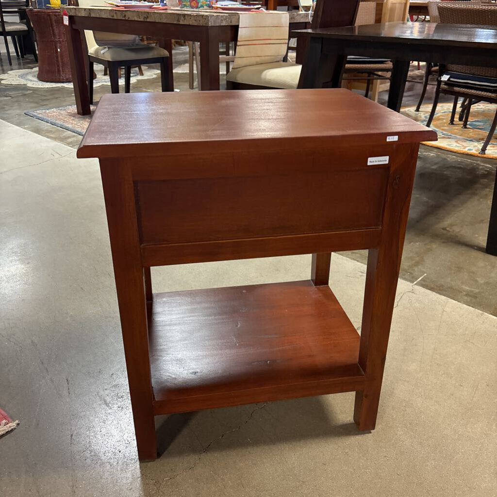 Wood One Drawer Nightstand 23.75 X 17.75 X 28