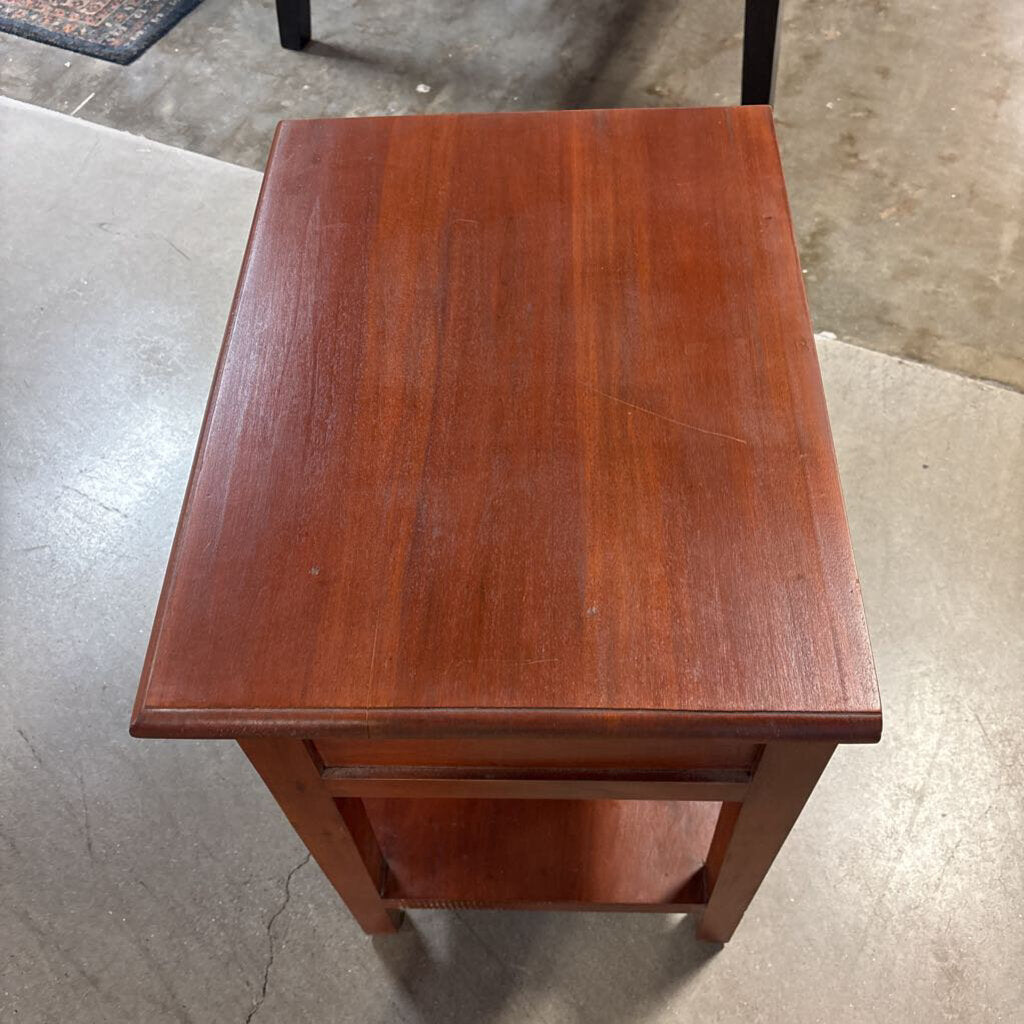 Wood One Drawer Nightstand 23.75 X 17.75 X 28