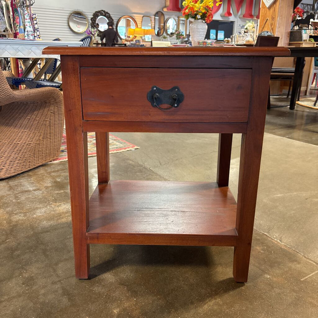 Wood One Drawer Nightstand 23.75 X 17.75 X 28