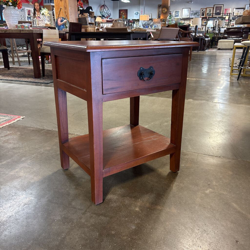 Wood One Drawer Nightstand 23.75 X 17.75 X 28