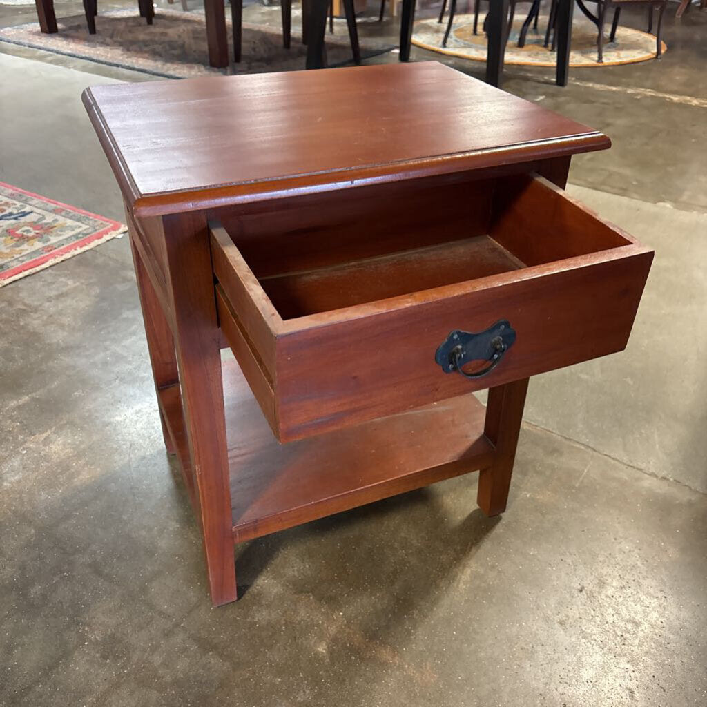 Wood One Drawer Nightstand 23.75 X 17.75 X 28