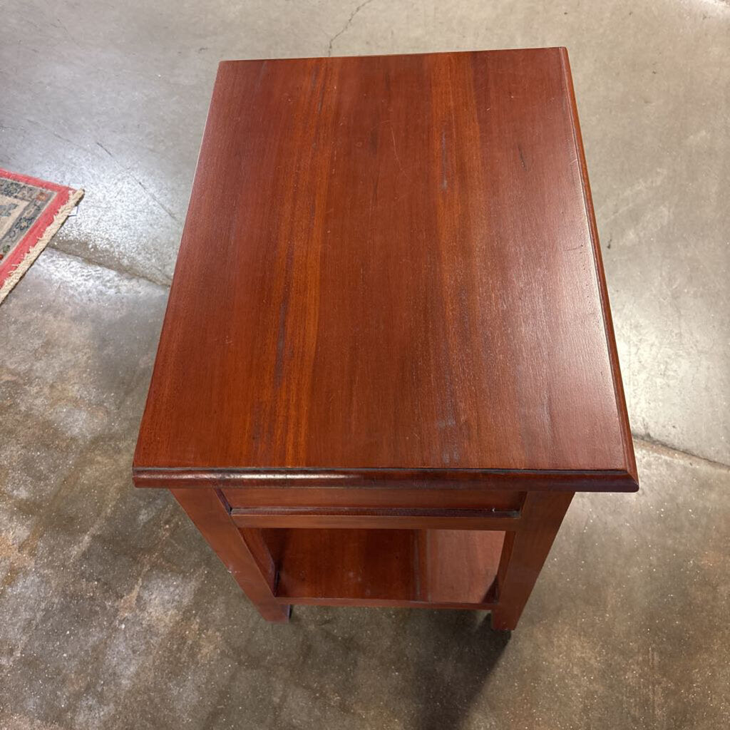 Wood One Drawer Nightstand 23.75 X 17.75 X 28