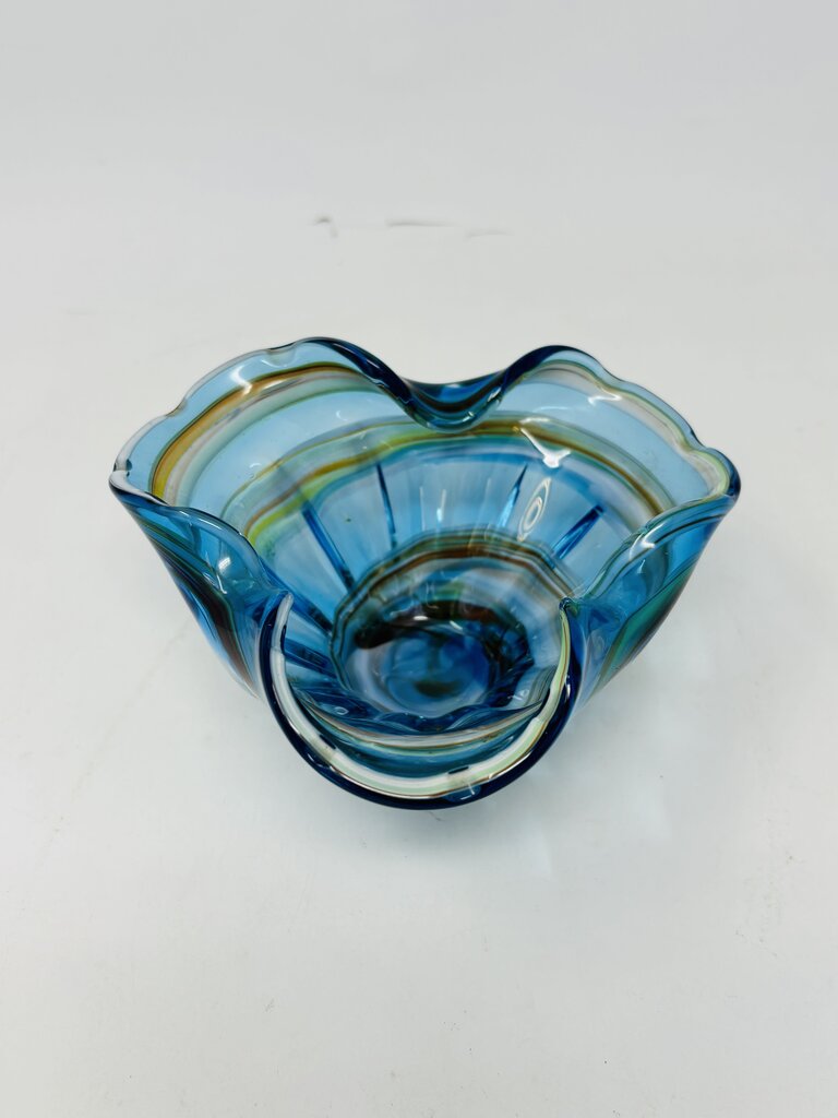 Hand Blown Swirl Glass Bowl