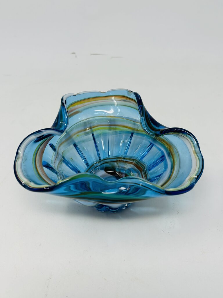 Hand Blown Swirl Glass Bowl