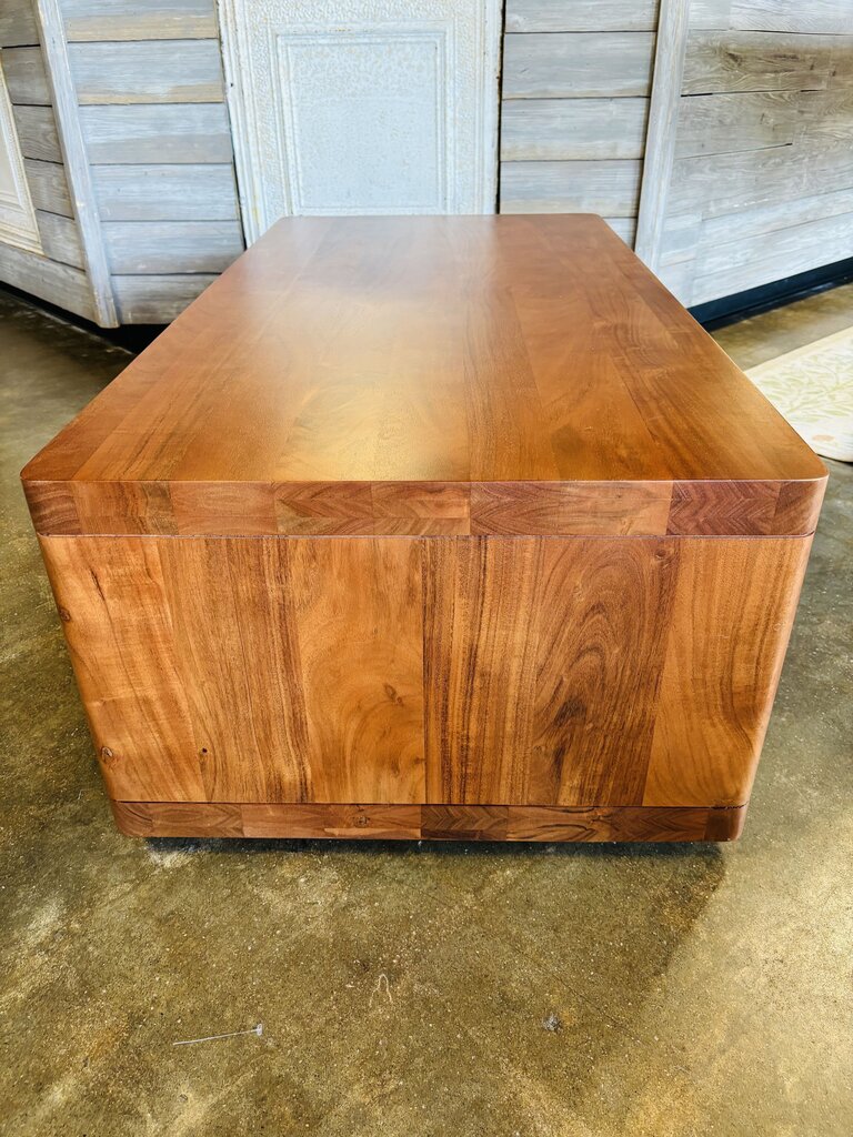 Open-Shelf Acacia Wood Coffee Table 48 X 24.5 X 16