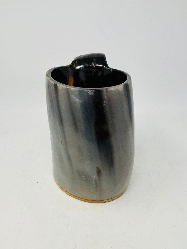 Ox Horn Viking Style Tankard w/Burlap Bag