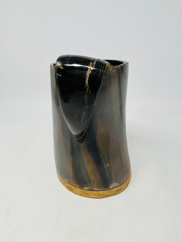 Ox Horn Viking Style Tankard w/Burlap Bag